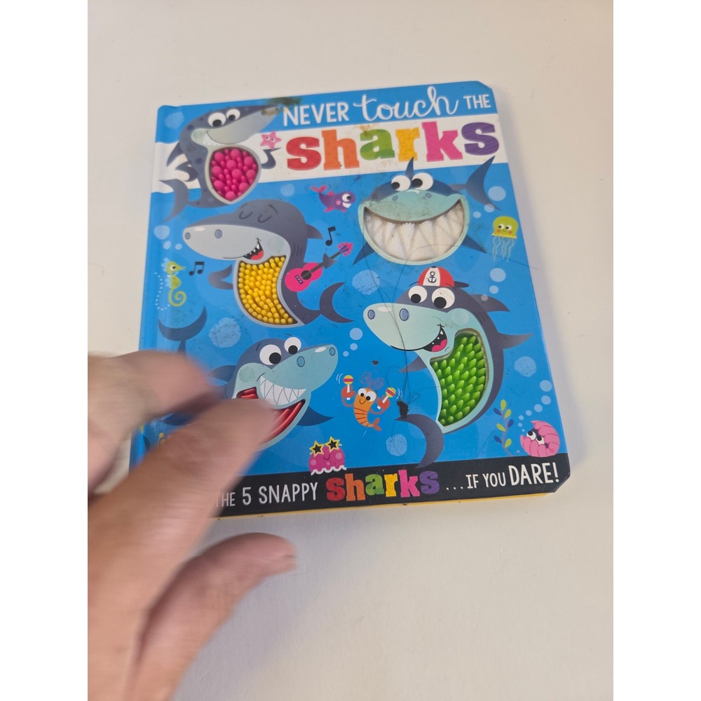 Never Touch the Sharks Board Book Make Believe Ideas Sensory Counting Toy